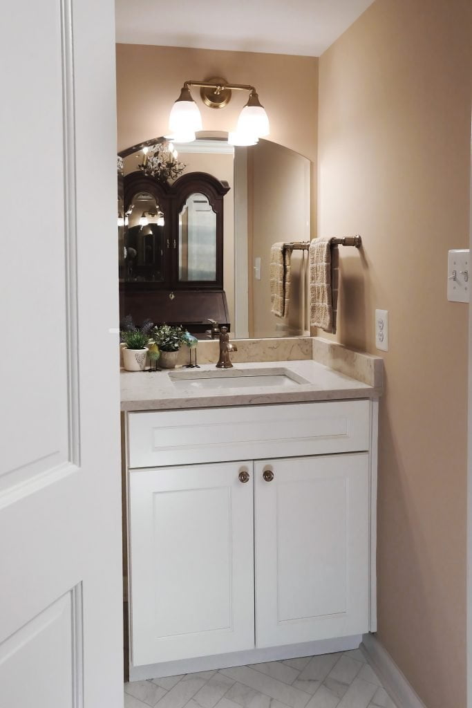 Lynch Design Build architectural photos of Master Bath and Powder Room by Maryland based Commercial photographers Robin Sommer and Bill Rettberg of MidAtlantic Photographic LLC