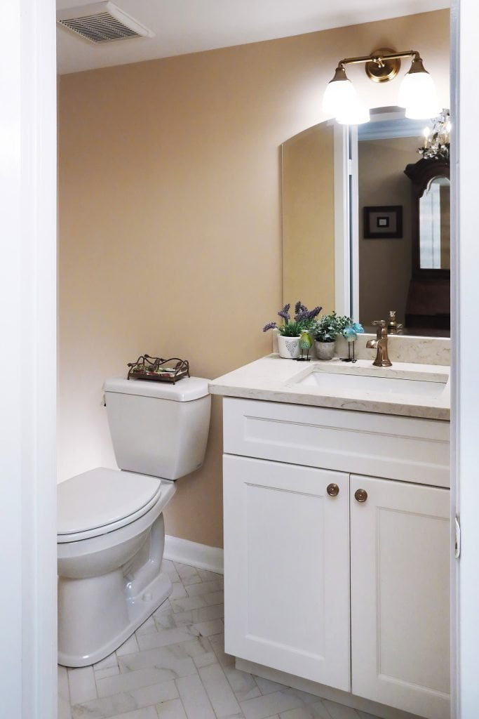 Lynch Design Build architectural photos of Master Bath and Powder Room by Maryland based Commercial photographers Robin Sommer and Bill Rettberg of MidAtlantic Photographic LLC