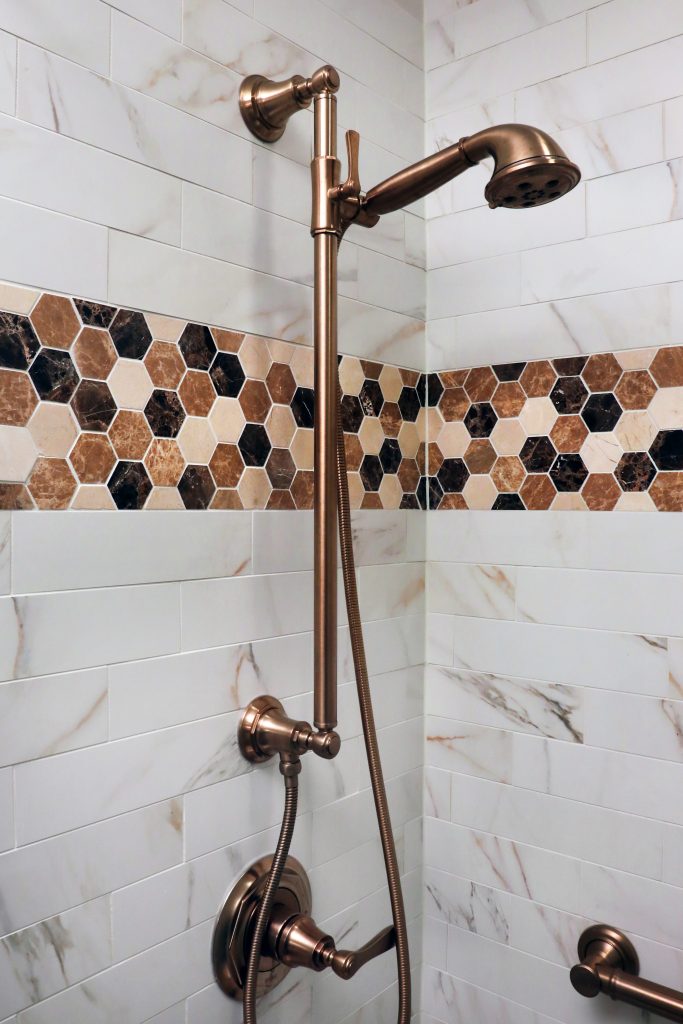 Lynch Design Build architectural photos of Master Bath and Powder Room by Maryland based Commercial photographers Robin Sommer and Bill Rettberg of MidAtlantic Photographic LLC
