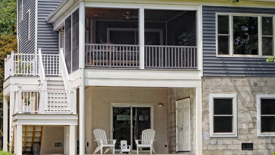 Maryland home addition project with screened porch and deck