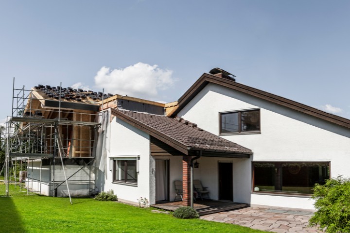 Maryland home with ongoing second level ADU addition