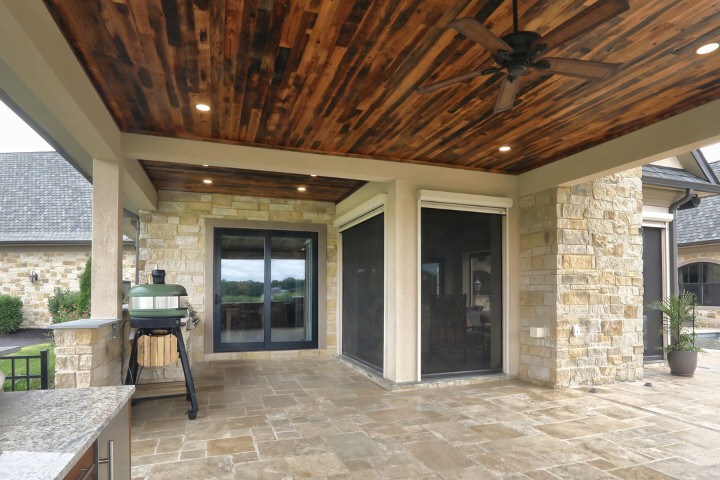 Home addition with sliding glass doors, seamless indoor and outdoor design