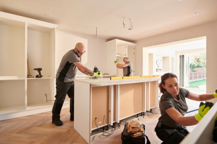 Labor costs being estimated through active kitchen renovation work