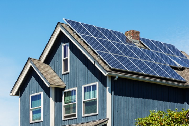Home remodeling trend featuring rooftop solar panels for energy efficiency