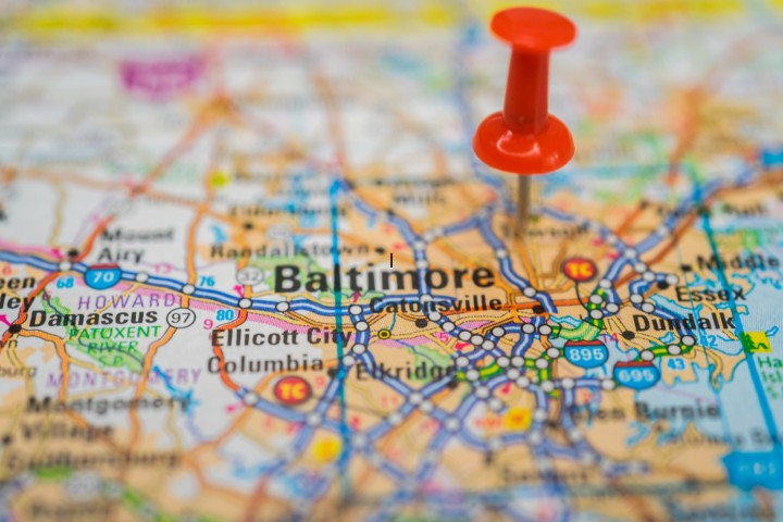 baltimore on map