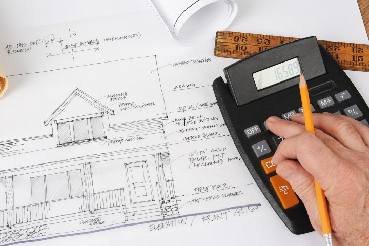 Calculating renovation vs remodel costs using a blueprint and calculator