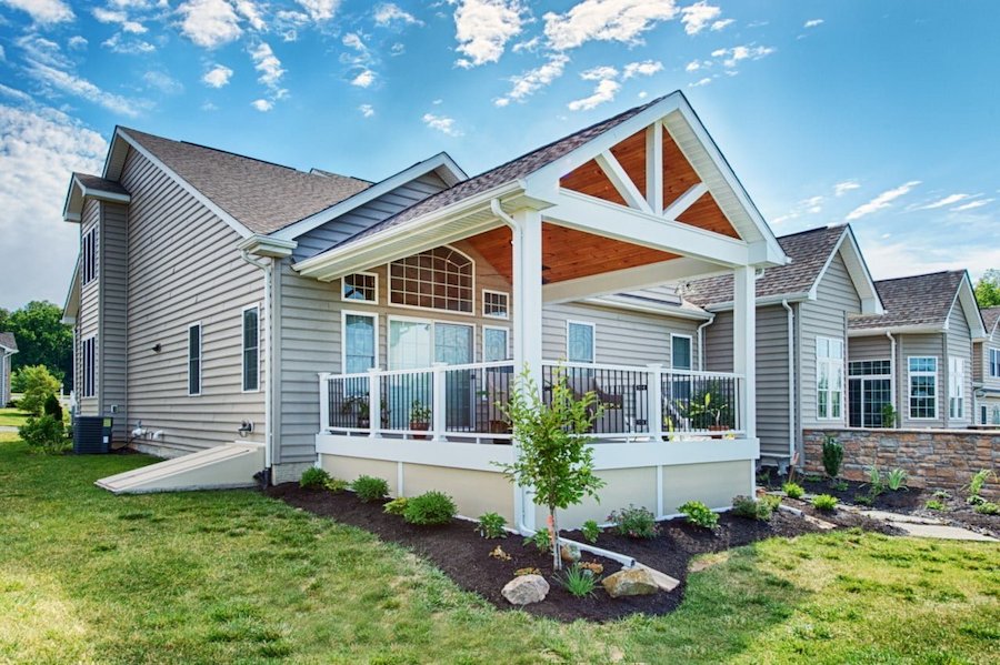 exterior home renovation with upgraded siding and outdoor living space in anne arundel county