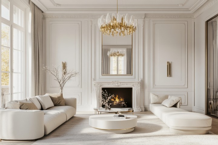 Sophisticated home addition interior design emphasizing symmetry and natural light