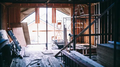 Interior view of a Baltimore home under renovation or remodel