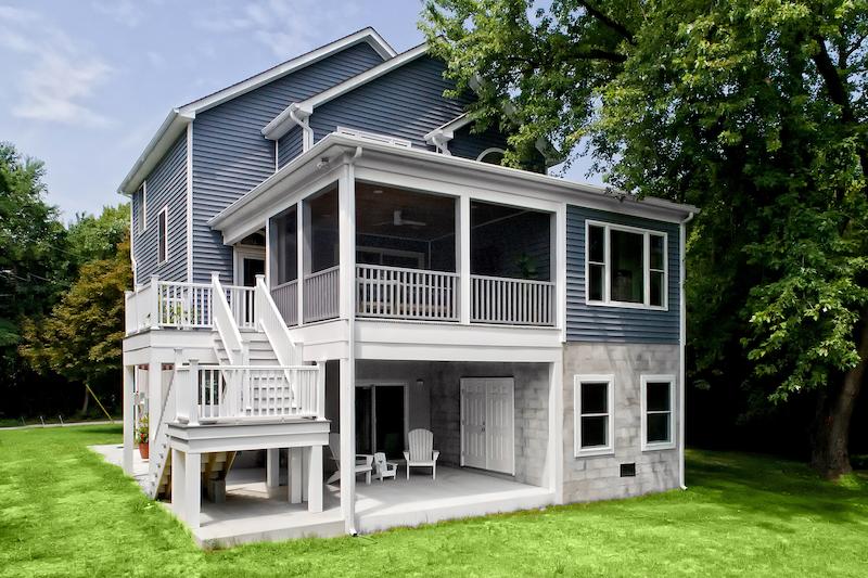 Two-story home addition with expanded living space in Maryland