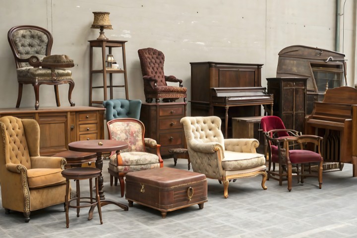 Collection of heirloom-quality chairs, tables, and cabinets ideal for traditional Maryland interiors