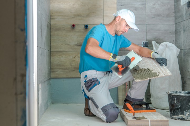 Licensed Maryland remodeler handling bathroom tile installation meeting code requirements