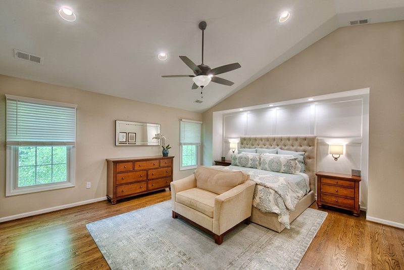 spacious primary bedroom created through custom room additions in Howard County Maryland